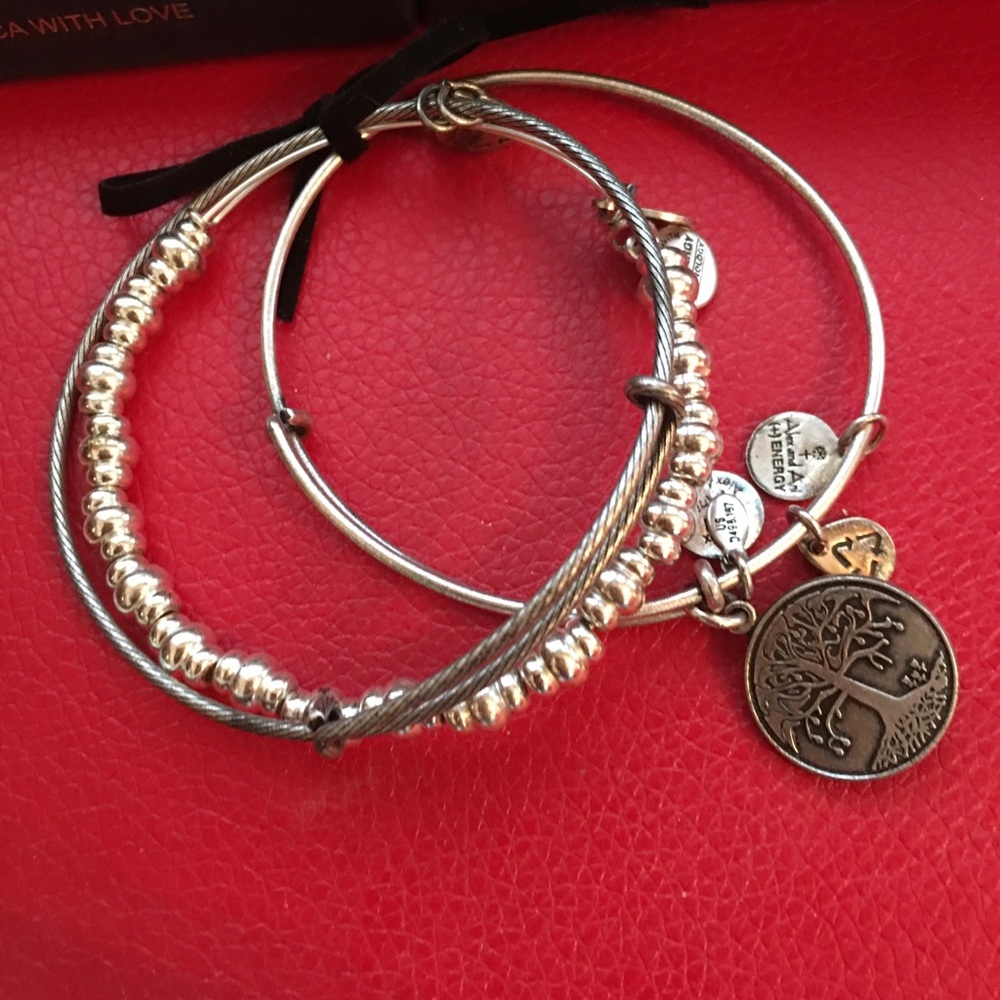 Never Worn/In Box: Alex and Ani bangle set (set of 3)